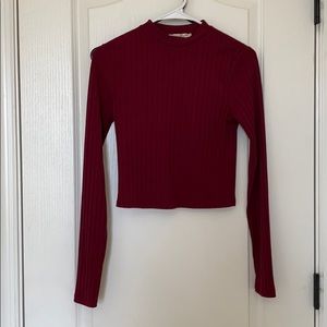 Cropped Long sleeve Express Maroon shirt